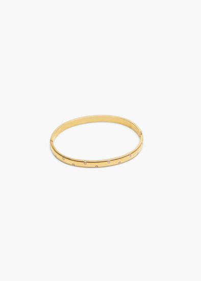 Thin Diamante Hinge Bangle