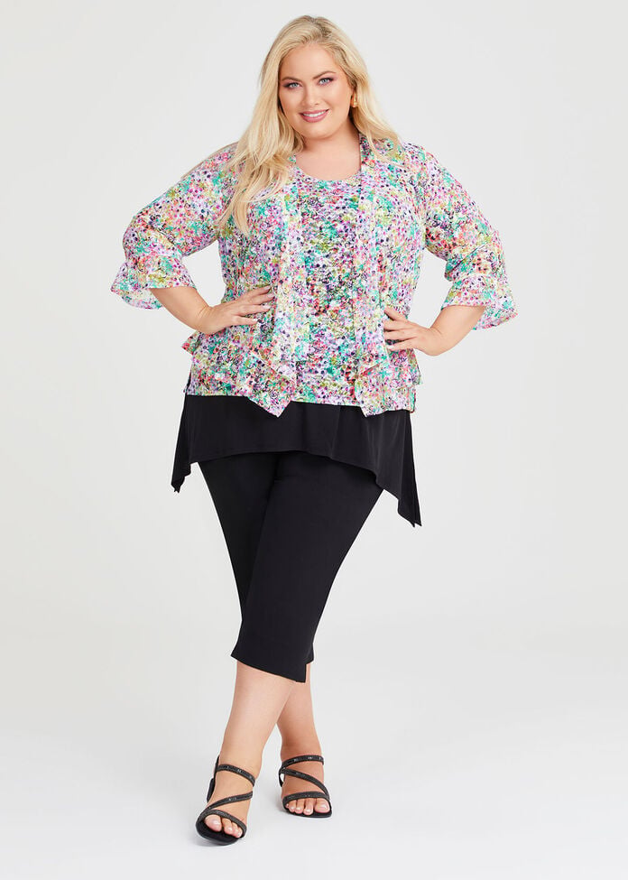 Shop Plus Size Ditsy Mesh Top, Multi | Taking Shape NZ