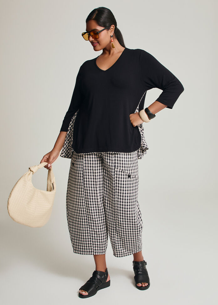 Gingham Check Lantern Pant, , hi-res