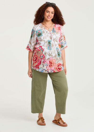 Plus Size Barrel Leg Seam Front Jean