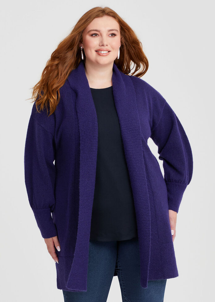 Lofty Balloon Sleeve Cardigan, , hi-res
