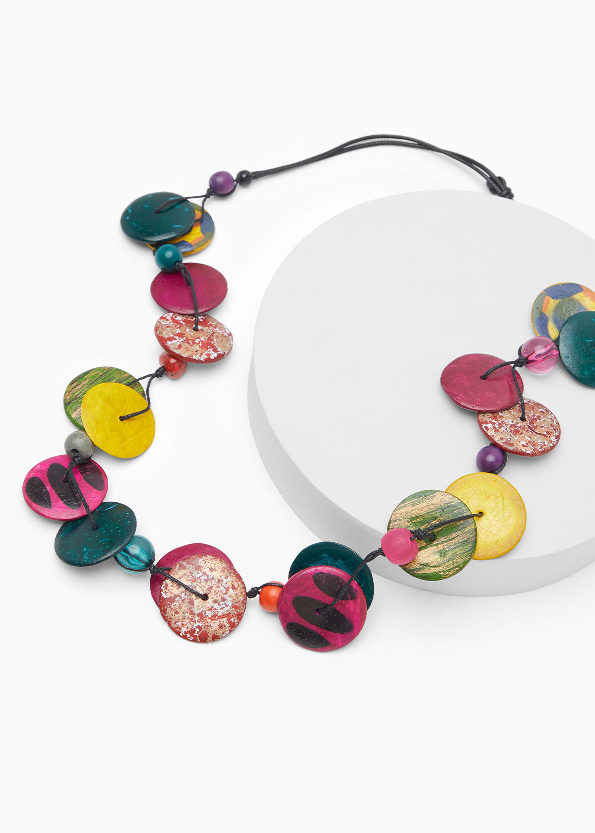Long Multi Disc Necklace