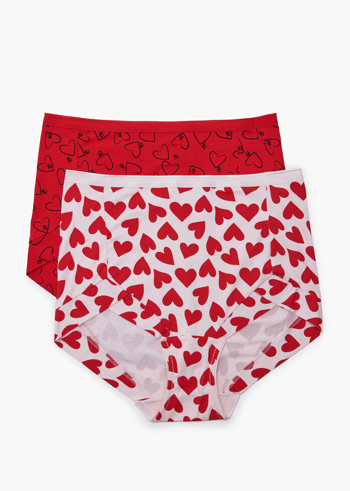 2Pk Bamboo Heart Briefs, , hi-res