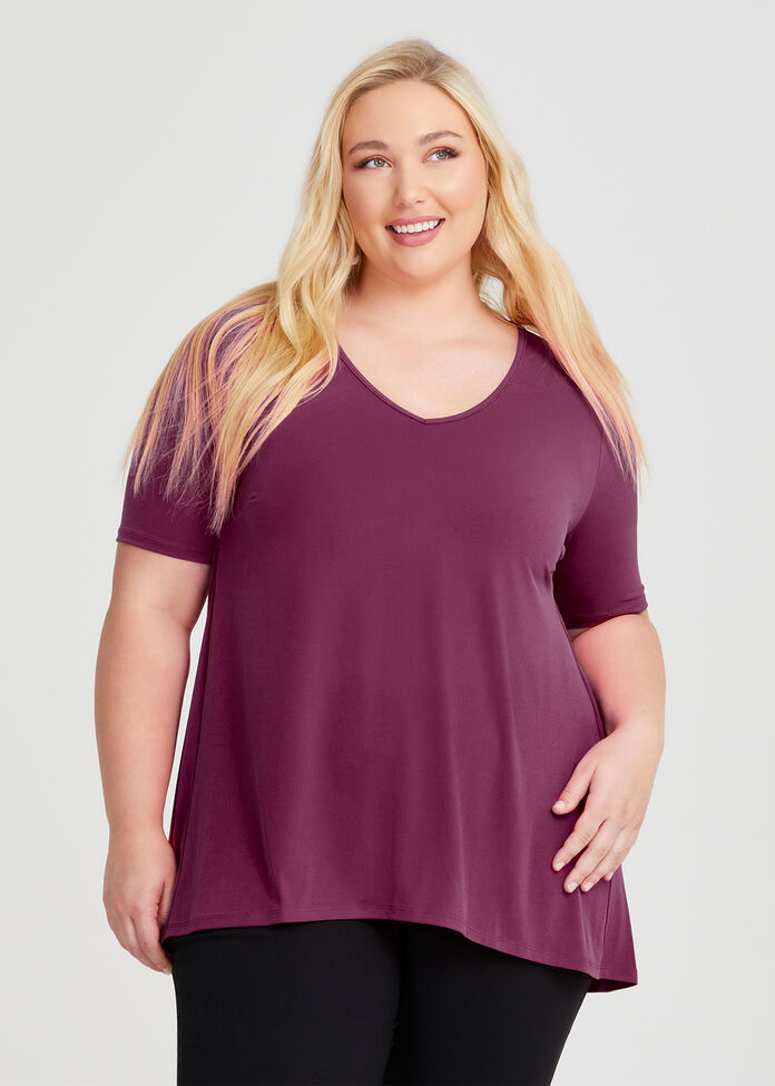 Strive V Neck Short Sleeve Top, , hi-res