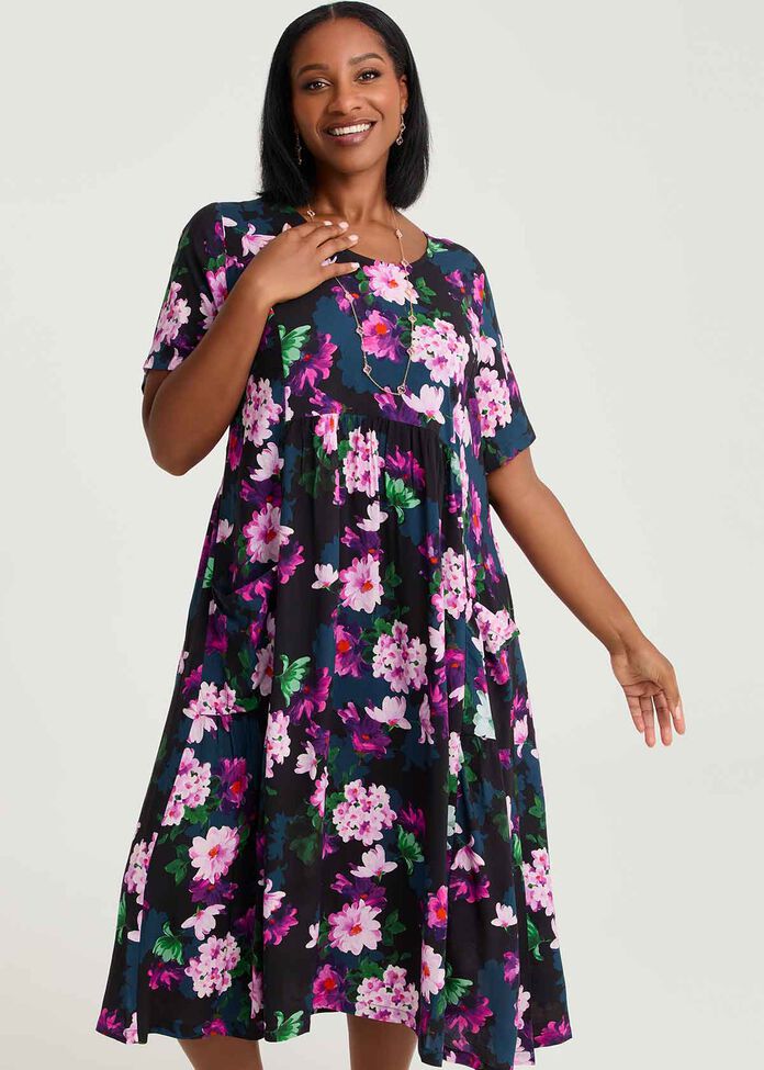 Natural Pocket Midi Dress, , hi-res
