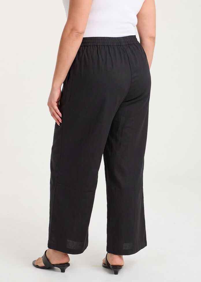 Cotton Linen Wide Leg Pant, , hi-res