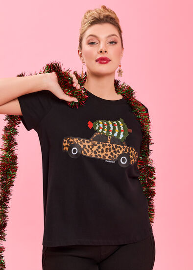 Plus Size Cotton Bouffants Xmas T-shirt