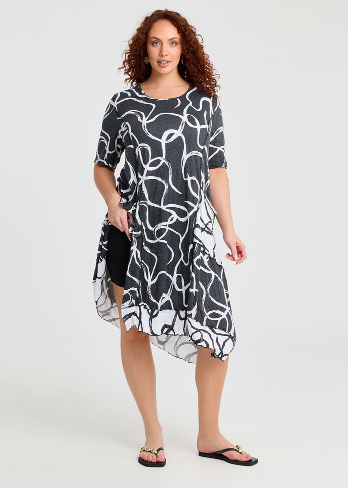 Bamboo Monochrome Dress, , hi-res
