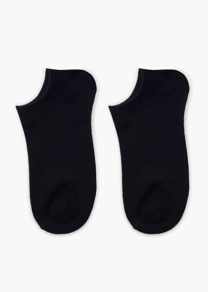 5 Pack Black Bamboo Ankle Socks, , hi-res