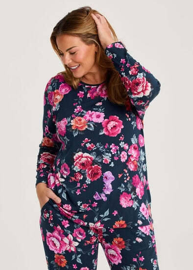 Plus Size Bamboo Botanica Pyjama Top