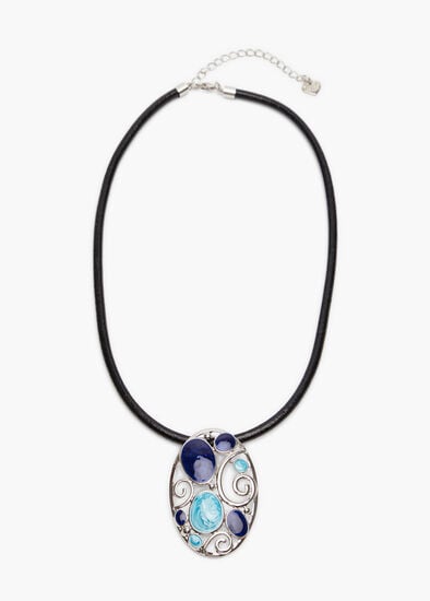 Plus Size Enamel & Stone Statement Necklace