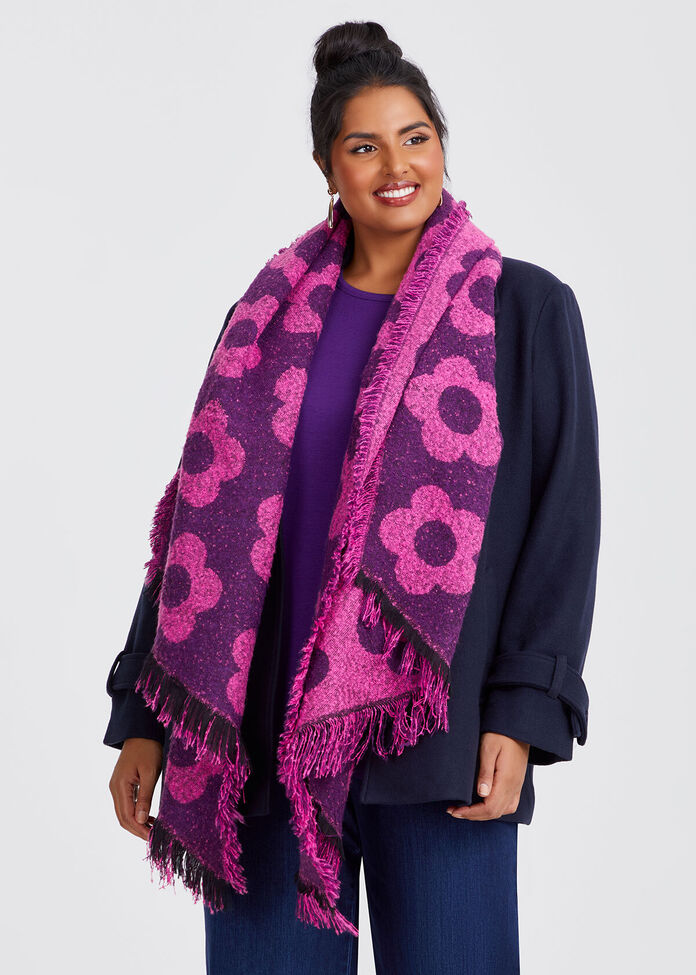 Flower Boucle Scarf, , hi-res