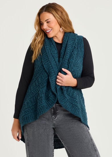Plus Size Cascading Vest