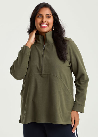 Plus Size Polar Fleece 1/2 Zip Top