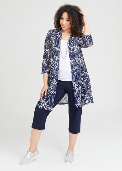 Plus Size Expose Split Hem Crop Pant