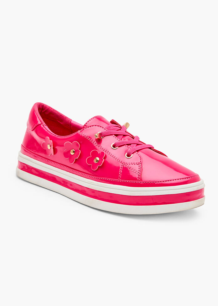 Pink Patent Daisy Sneaker, , hi-res