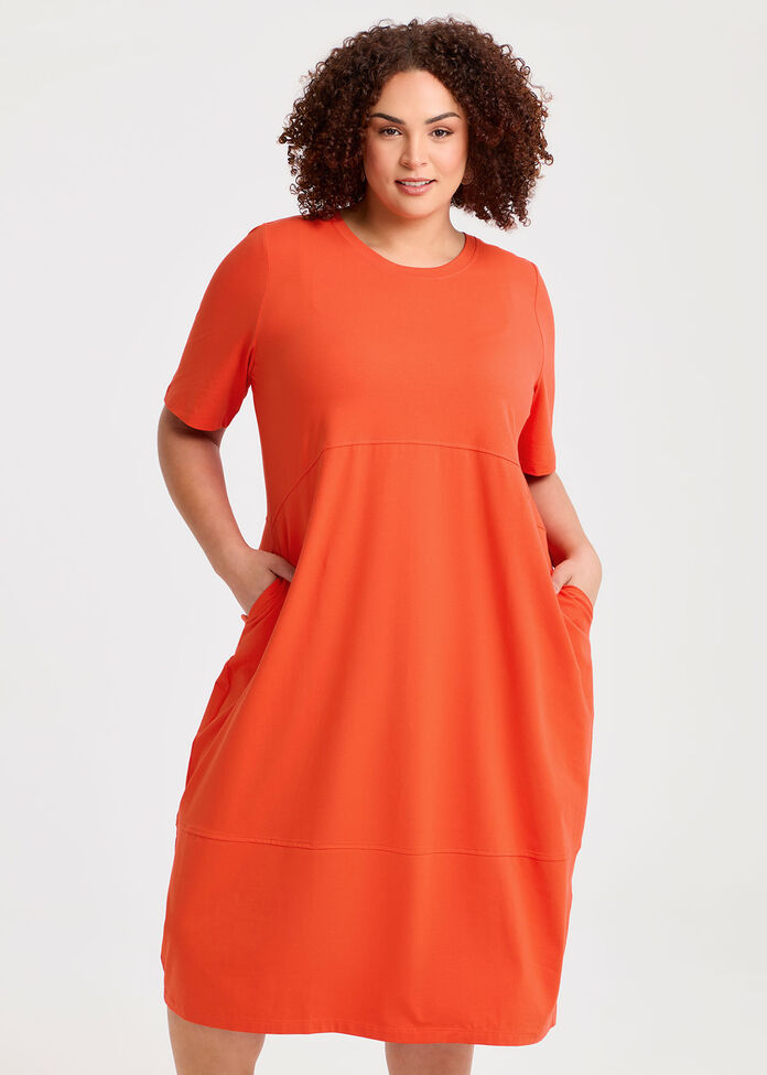 Cotton Talia Short Sleeve Dress, , hi-res