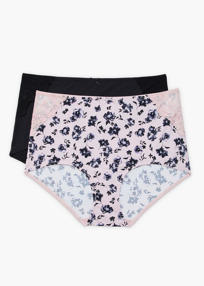 2 Pack Micro Lace Detail Briefs, , hi-res