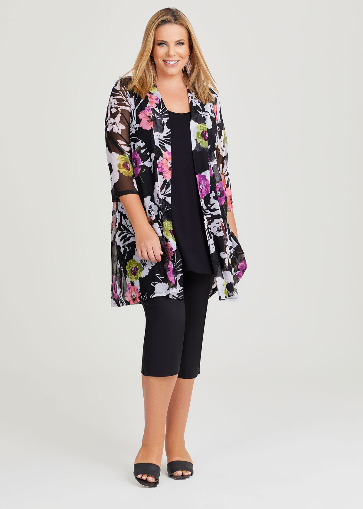 Long netted cardigan best sale