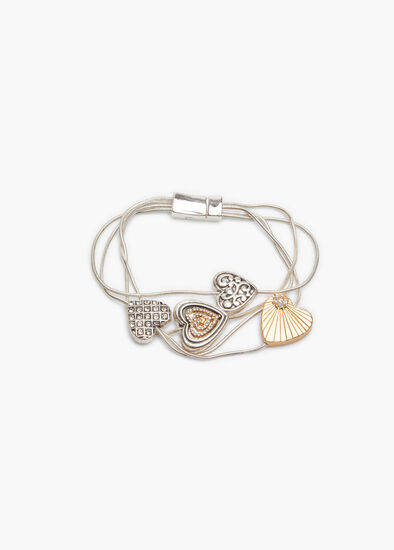 Plus Size Heart Charm Magnetic Bracelet