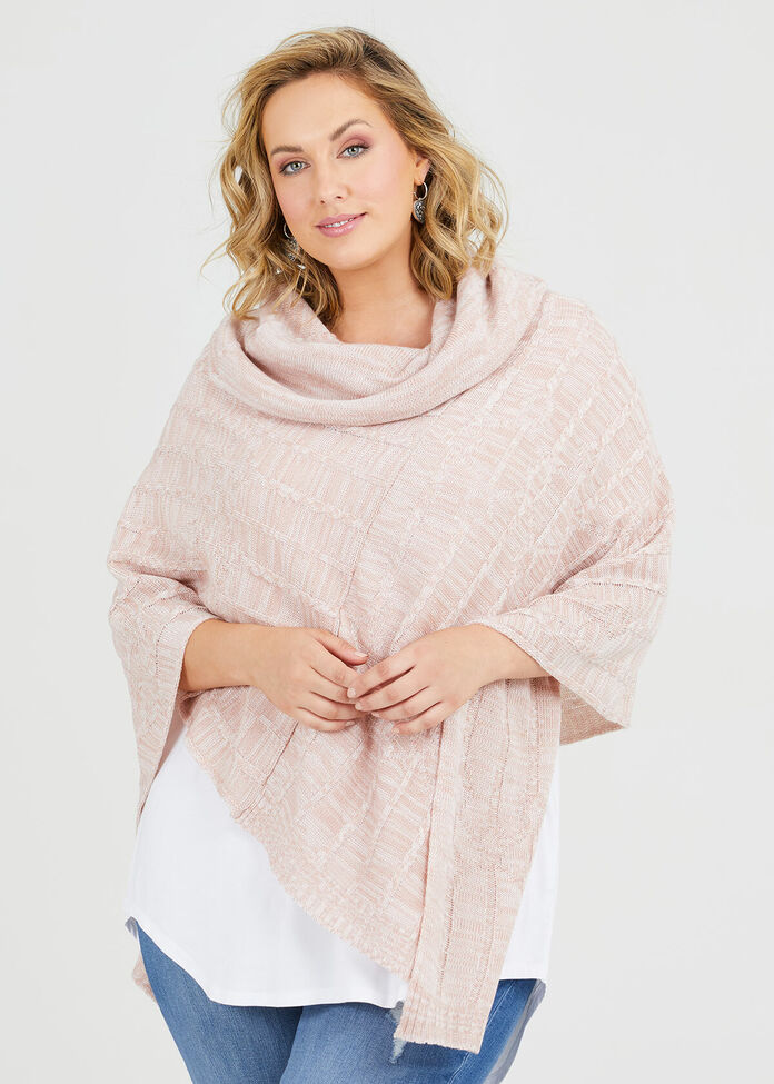 Pink Mix Poncho, , hi-res