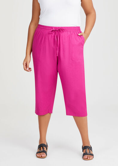 Plus Size Cotton Linen Culotte