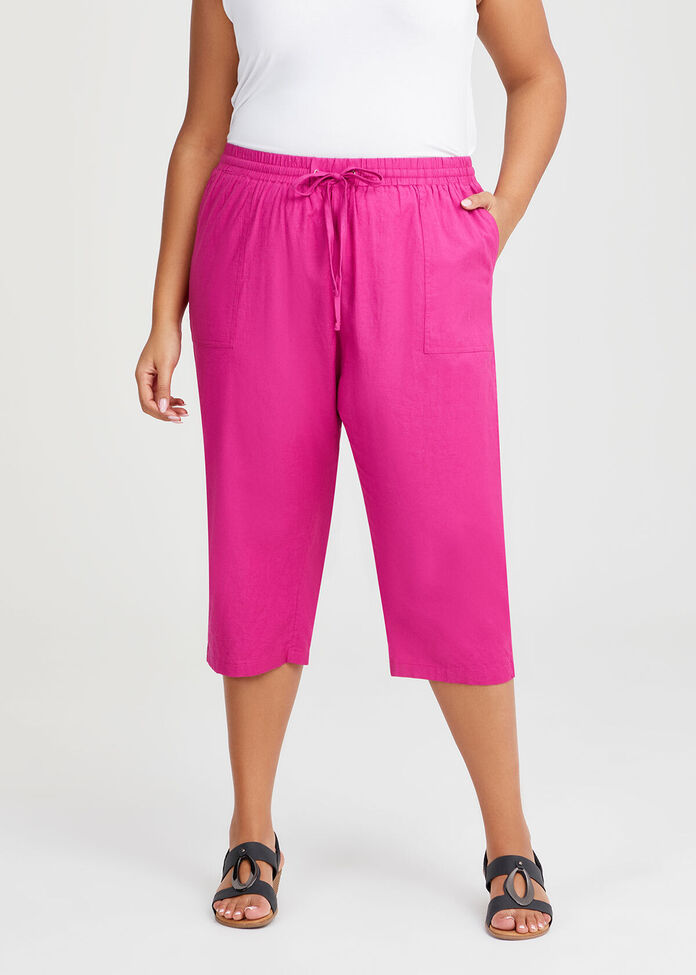 Cotton Linen Culotte, , hi-res