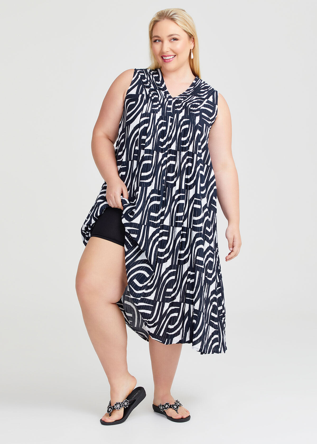 Shop Plus Size Fiesta Sleeveless Maxi Dress in Multi Taking Shape AU