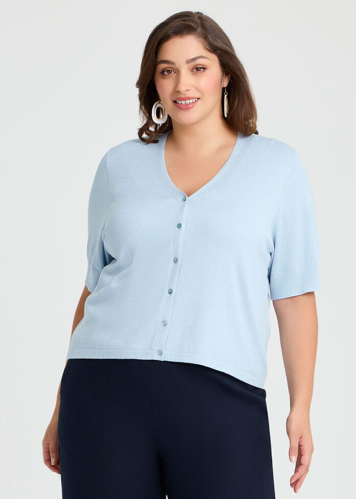 Amy Sparkle Natural Cardigan, , hi-res