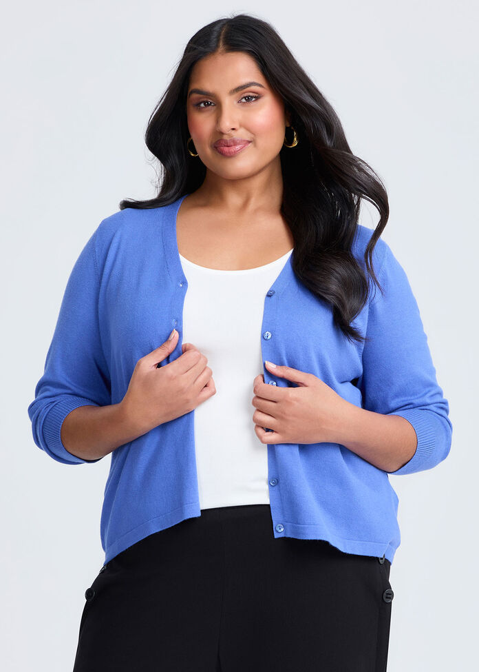 Ivy V-neck Natural Knit Cardigan, , hi-res