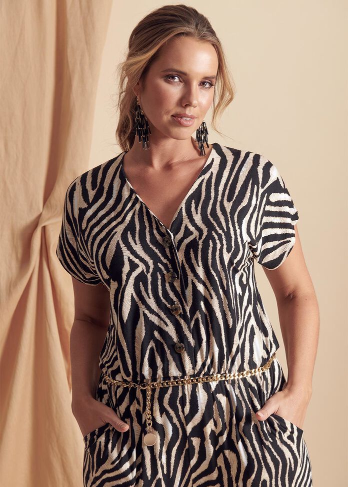 Zebra Bamboo Jumpsuit, , hi-res