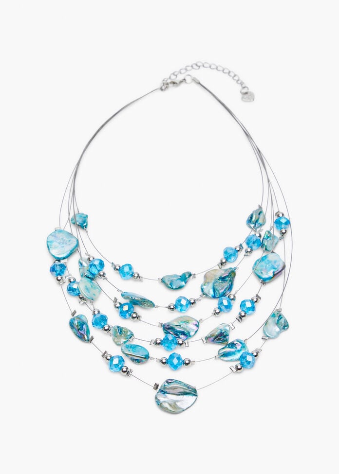 Multilayered Beaded Necklace, , hi-res