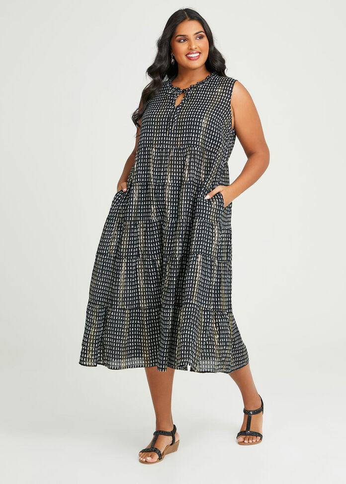 Shop Plus Size Cotton Soiree Tier Maxi Dress in Multi | Sizes 12-30 ...