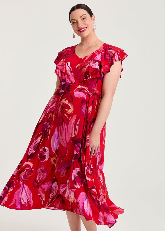 Flirty Frill Cocktail Dress, , hi-res