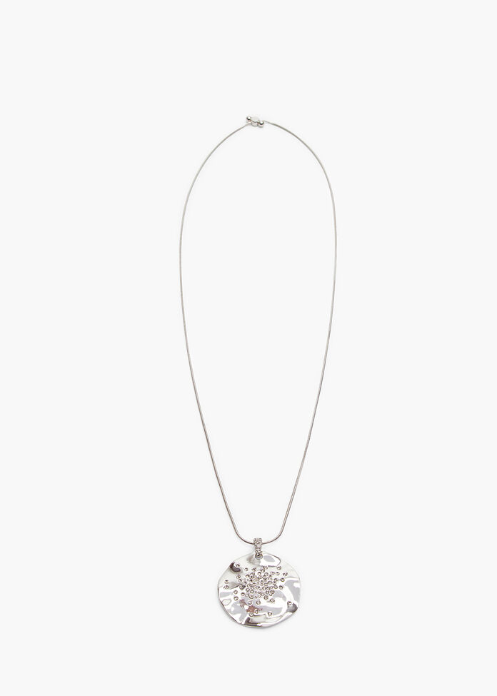 Silver Diamante Long Necklace, , hi-res