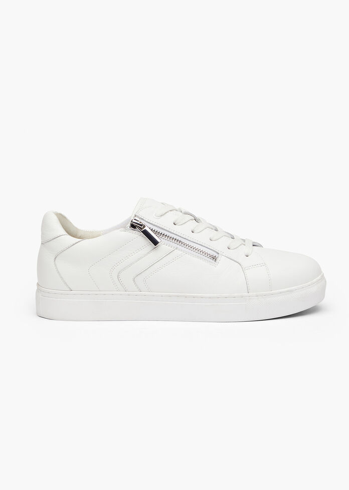 Orthotic Leather Zip Sneaker, , hi-res