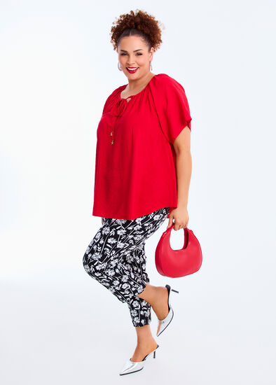 Plus Size Natural Abstract Floral Pant