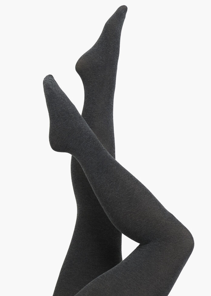 Opaque Cotton Blend Tights, , hi-res