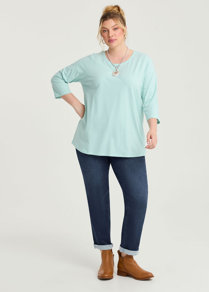 Good Earth Australian Cotton 3/4 T-Shirt, , hi-res