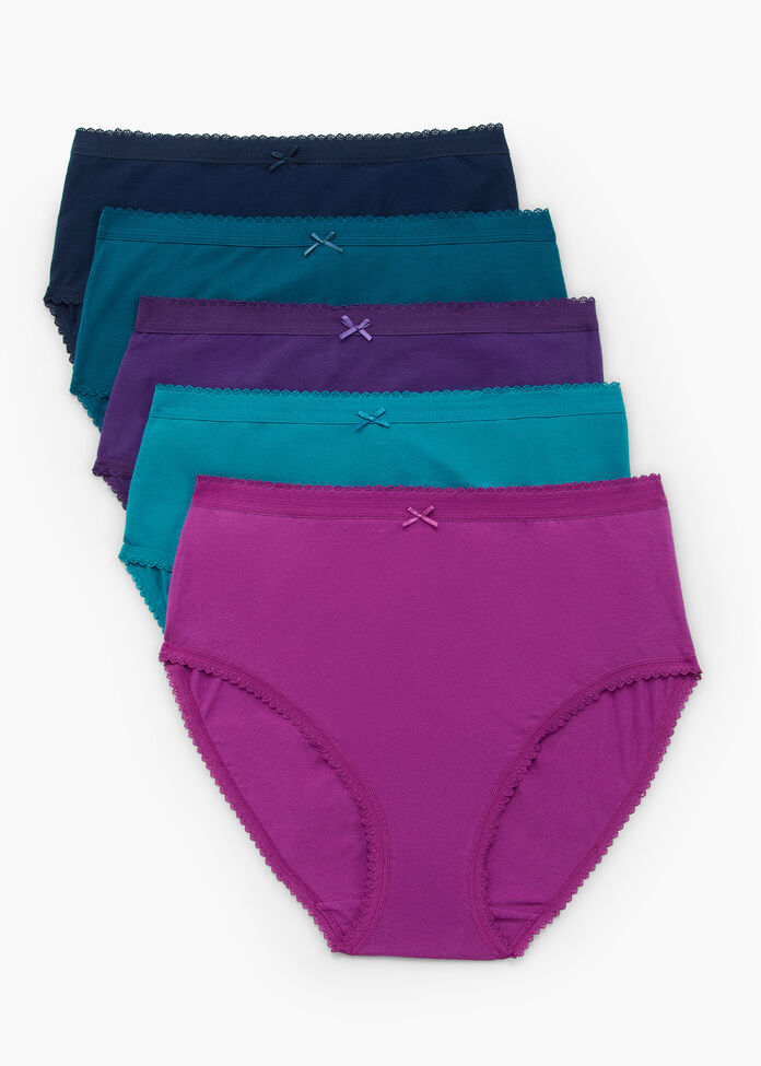 5 Pack Cotton Jewel Briefs, , hi-res
