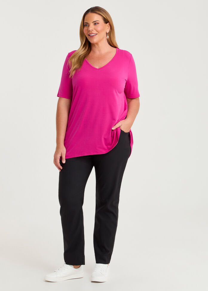 Strive V Neck Short Sleeve Top, , hi-res
