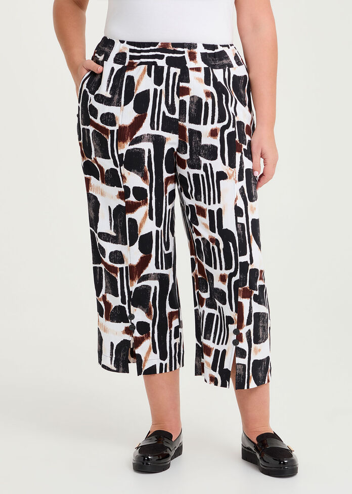 Natural Ella Abstract Crop Pant, , hi-res