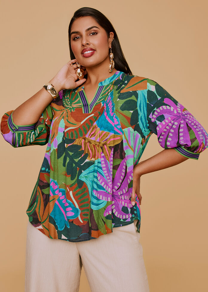 Natural Into The Jungle Top, , hi-res
