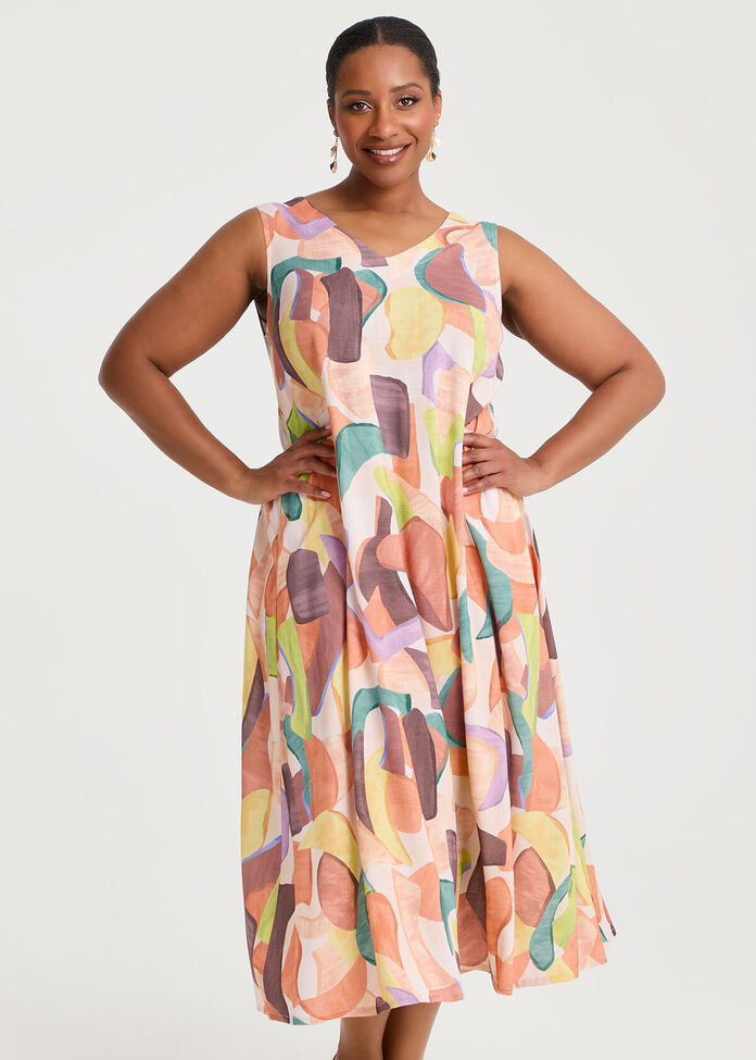 Natural Leilani Sleeveless Dress, , hi-res