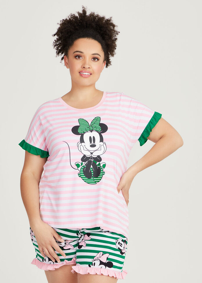 Minnie Mouse Stripe Pyjama Top, , hi-res