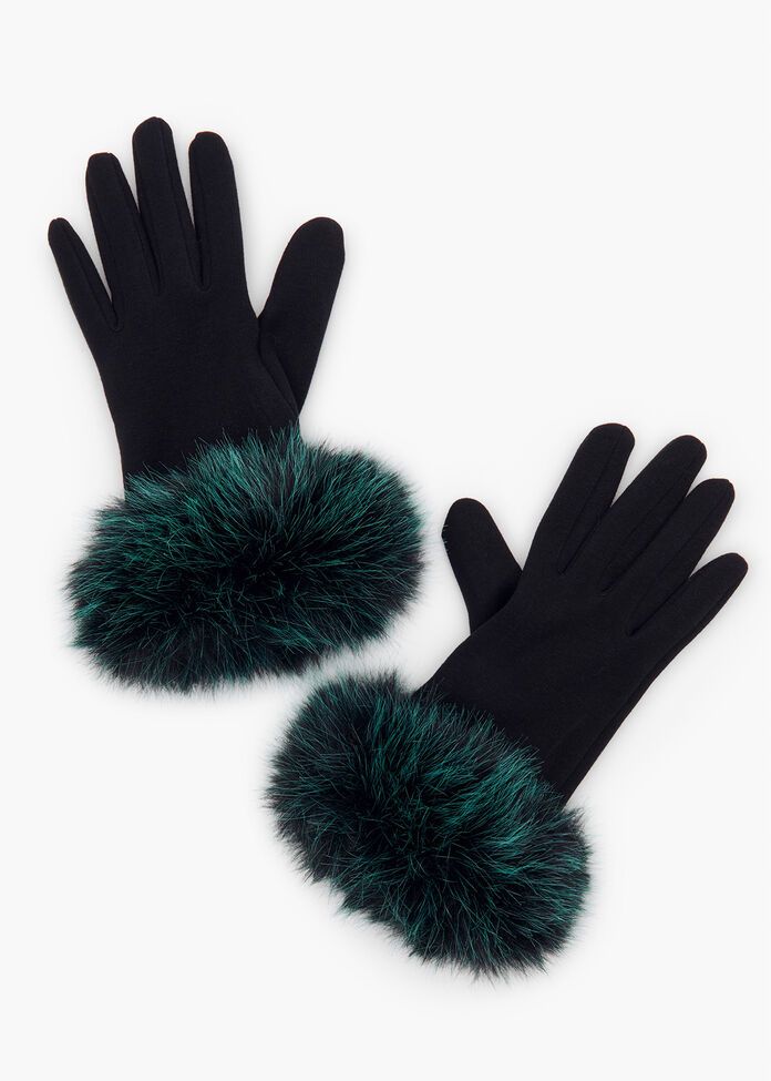 Faux Fur Gloves, , hi-res