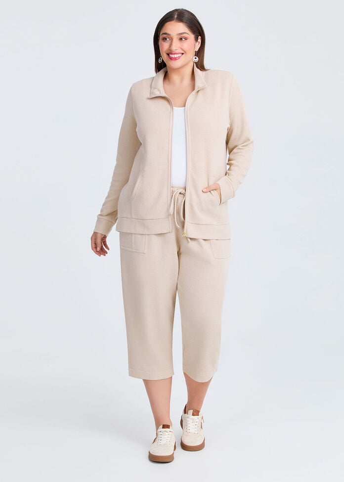 Waffle Casual Jacket, SAND, hi-res