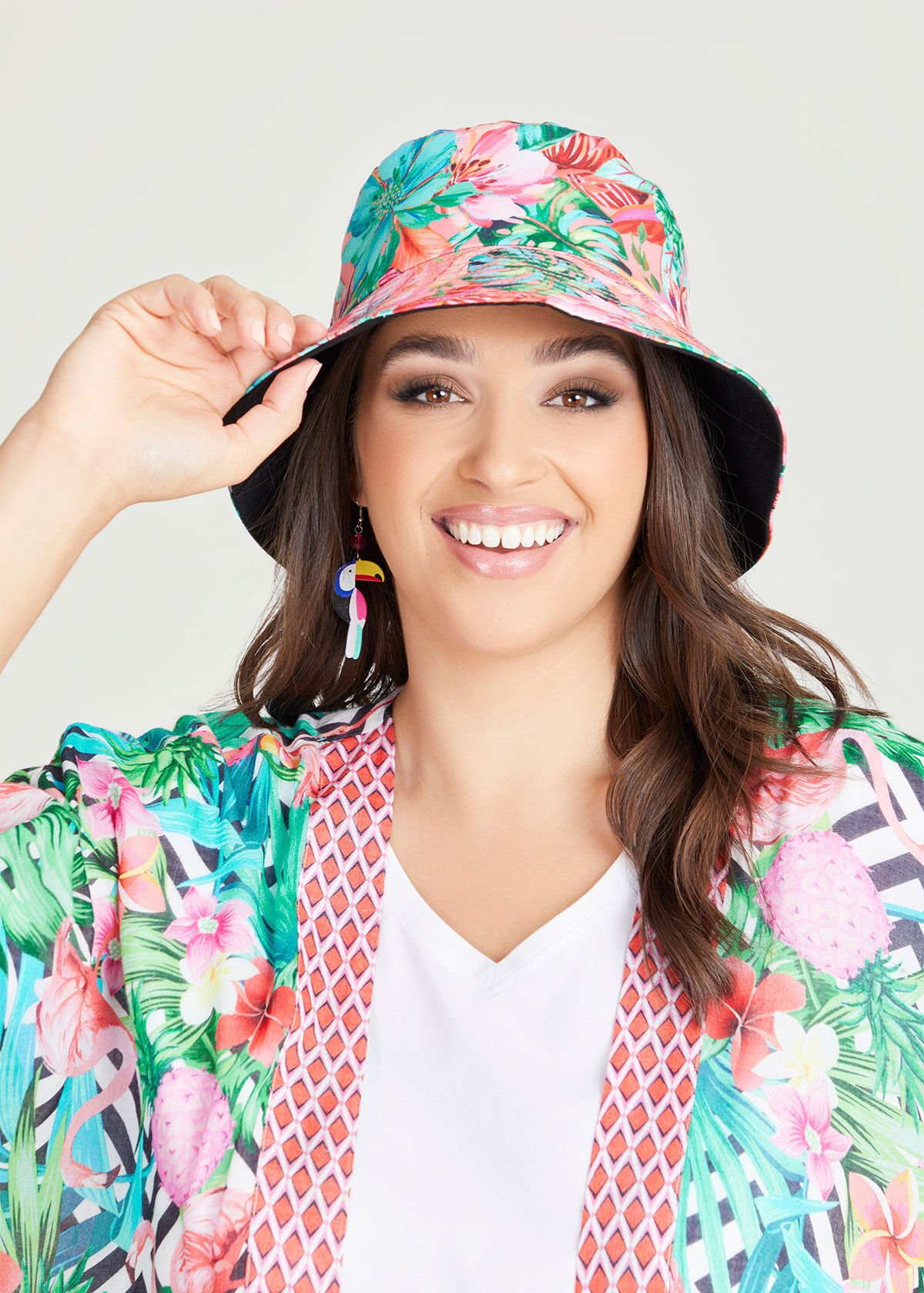 Floral reversible bucket hotsell hat