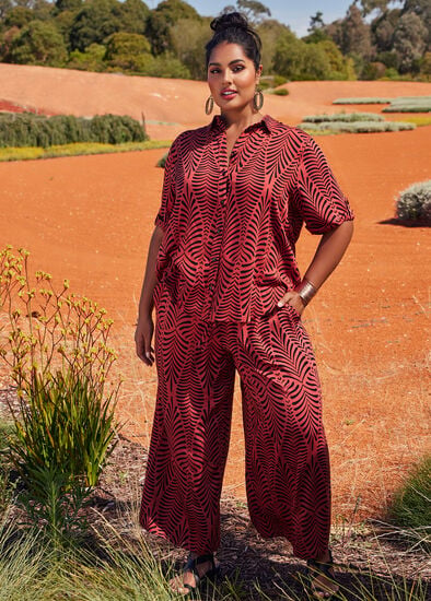 Plus Size Natural Geo Swirl Pant