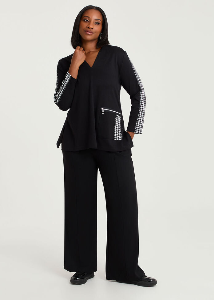 Zip Pocket Bamboo Ponte Top, , hi-res